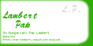 lambert pap business card